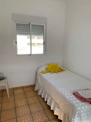 Cama o camas de una habitación en Chalet individual con piscina, urbanization Puerto Rey