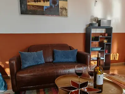 Zona de estar de Los Nopalitos 1 -Estudio chulísimo súper equipado a 3,5km de Carboneras