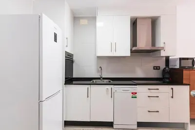Una cocina o zona de cocina en Apartamento con terraza a pie de playa en Mojacar