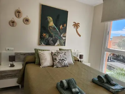 Cama o camas de una habitación en Ático Boutique con Piscina privada en el Solárium y Diseño Natural