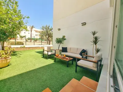 Jardín al aire libre en Apto PLAYA SOL y MAR, Retamar, Cabo de Gata