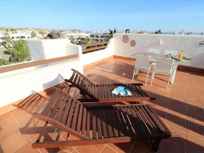 Un balcón o terraza de Encantador apartamento con piscina y jardín a 200m de la playa, San Juan de los Terreros - ES-376-20