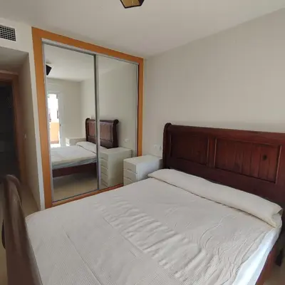 Cama o camas de una habitación en Apartamento Luminoso con terraza y parking privado - Vera Playa