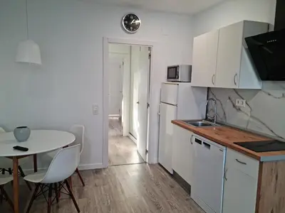 Una cocina o zona de cocina en Vacaciones en Primera Linea de Playa