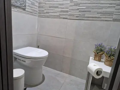 Un baño de Encantador apartamento en San Juan de los Terreros con jardín y piscina comunitaria - ES-376-21