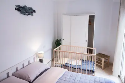 Cama o camas de una habitación en Casa los pececitos