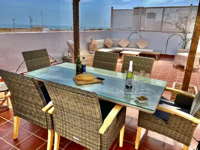 Zona de estar de Luxury sea view & beach living