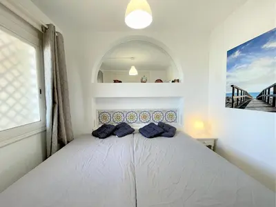 Cama o camas de una habitación en Apartment in Roquetas near Playa Serena
