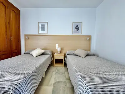 Cama o camas de una habitación en Apartment by Playa Serena & Golf Views