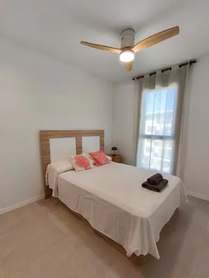 Cama o camas de una habitación en TrendyHomes Almerimar Beach II, residencial de lujo en primera línea de playa