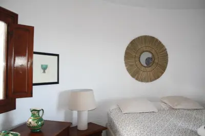 Cama o camas de una habitación en Private seafront Villa in Almería with sea access