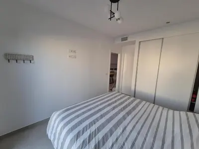 Cama o camas de una habitación en Apartamento moderno y lujoso con aire acondicionado en San Juan de los Terreros - ES-376-42