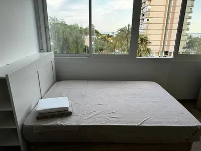 Cama o camas de una habitación en Studio 200 m from the sea