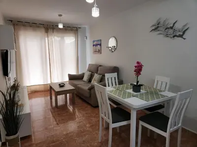 Zona de estar de Cozy Apartment in Vera, Just Steps from the Beach