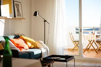 Zona de estar de HORIA -Sundrenched apartment with terrace in Cabo de Gata