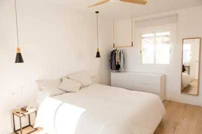Cama o camas de una habitación en HORIA -Sundrenched apartment with terrace in Cabo de Gata