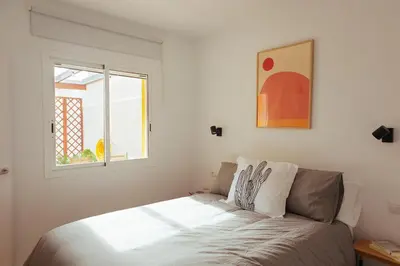 Cama o camas de una habitación en ZURIA - Casa tranquila con patio en Cabo de Gata