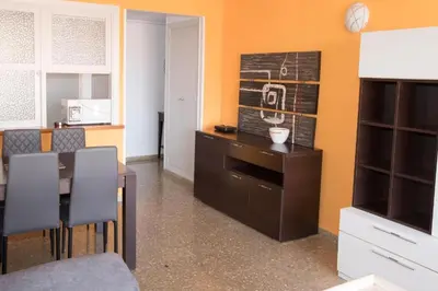 Una cocina o zona de cocina en Apartalux Almerimar Beach