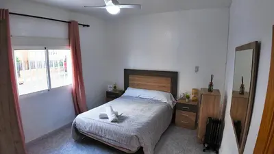 Cama o camas de una habitación en Apartalux Luna Carboneras