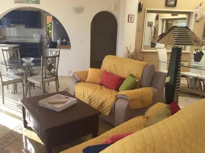 Zona de estar de Beautiful villa with 280-degree sea views