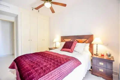 Cama o camas de una habitación en Apartment with Private Terrace in Vera Playa