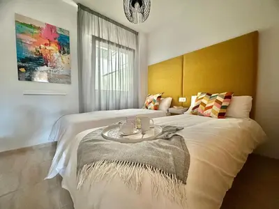 Cama o camas de una habitación en Palm Beach Home Golf Almerimar