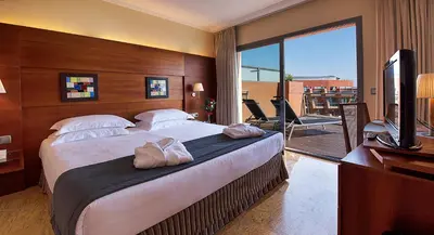 Cama o camas de una habitación en Protur Roquetas Hotel & Spa