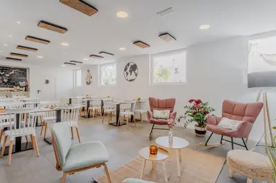 Zona de estar de Hostal La Isla
