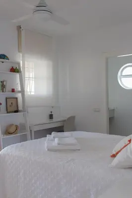 Cama o camas de una habitación en Villa La Caleta