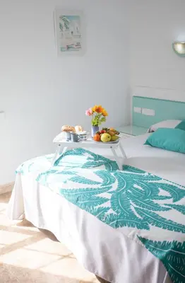 Cama o camas de una habitación en Hotel Blanca Brisa Cabo de Gata