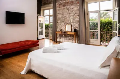 Cama o camas de una habitación en Aire Hotel & Ancient Baths