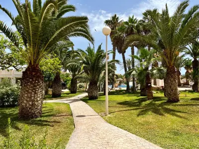 Jardín al aire libre en Apartamentos Moguima