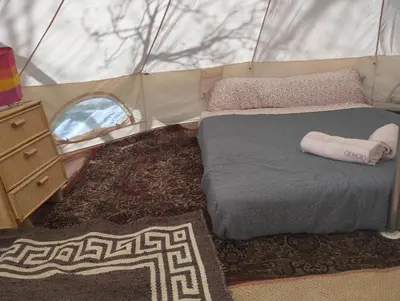 Cama o camas de una habitación en Camping Trevélez