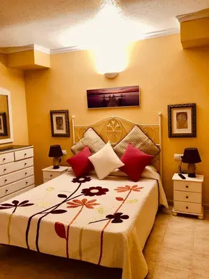 Cama o camas de una habitación en Vera Natura Urbanización Naturista