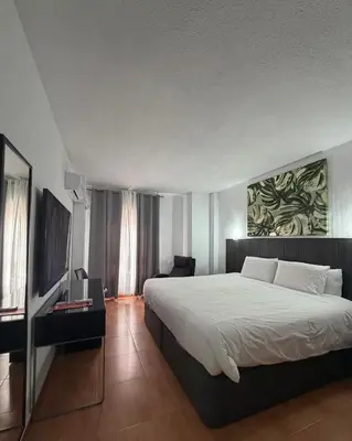 Una televisión o centro de entretenimiento en Hotel Carlos III