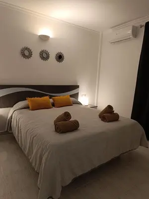 Cama o camas de una habitación en Vera Natura Apartamento Maria