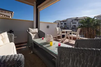 Un balcón o terraza de Casas-VeraPlaya Casa Marisol Al Andalus Thalassa