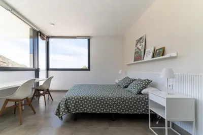 Cama o camas de una habitación en Magnífica casa con encanto en Agua Amarga
