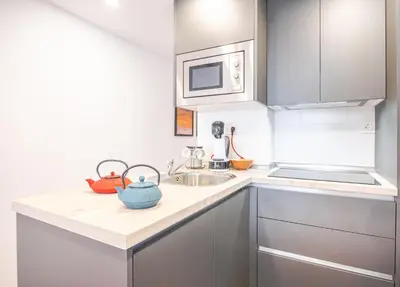 Una cocina o zona de cocina en Expoholidays Almería Centro PARKING gratis