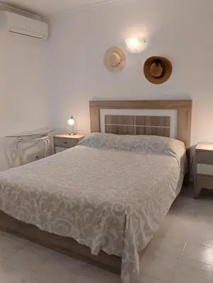 Cama o camas de una habitación en Vera Natura Apartamento Laura