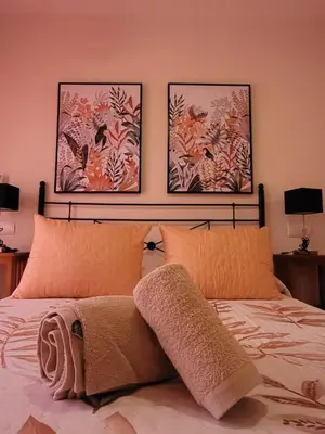 Cama o camas de una habitación en ¡Apartamento extraordinario en paraíso de Vera!