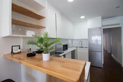 Una cocina o zona de cocina en Expoholidays- Primera linea de playa Palmeral