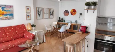 Una cocina o zona de cocina en Bahía de Vera - Apartamento Naturista con 3 piscinas junto a playa