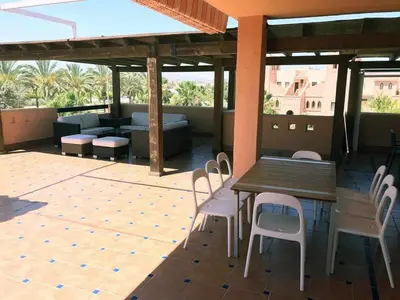 Un balcón o terraza de Atico - 3 Dormitorios - Urbanizacion Verazul en Vera Playa - WIFI Fibra 300MB perfecto para Teletrabajo