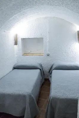 Cama o camas de una habitación en Casa Cueva Picoesquina