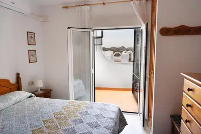 Cama o camas de una habitación en Casa la Buganvilla-Mojácar Playa