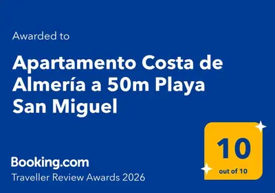 Certificado, premio, señal o documento que está expuesto en Apartamento Costa de Almería a 50m Playa San Miguel