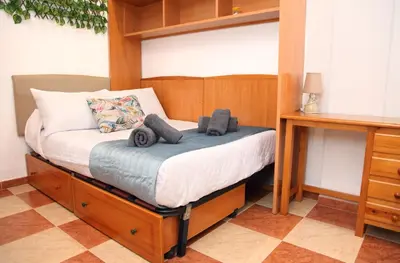 Cama o camas de una habitación en APARTAMENTO DÚPLEX VERA-GARRUCHA