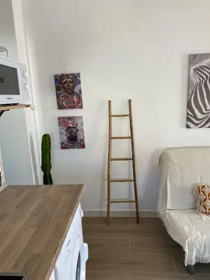 Cama o camas de una habitación en Vivienda de uso turístico Los Escullos Acantilado