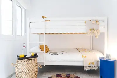 Cama o camas de una habitación en Apartamento Puerto deportivo